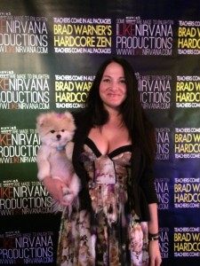 The real stars of Brad Warner's Hardcore Zen, Rachel McCrary and little Barbara Walters! (That's not a toy!)